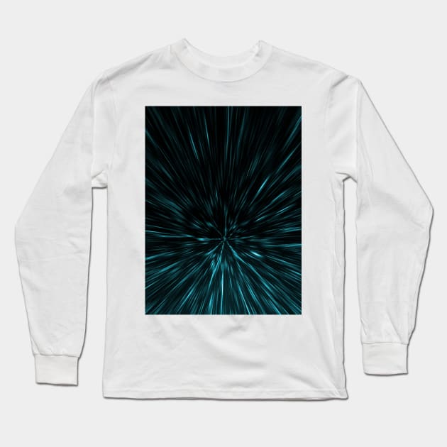 Cool Blue and black Hypergalaxy Abstract Long Sleeve T-Shirt by PLdesign